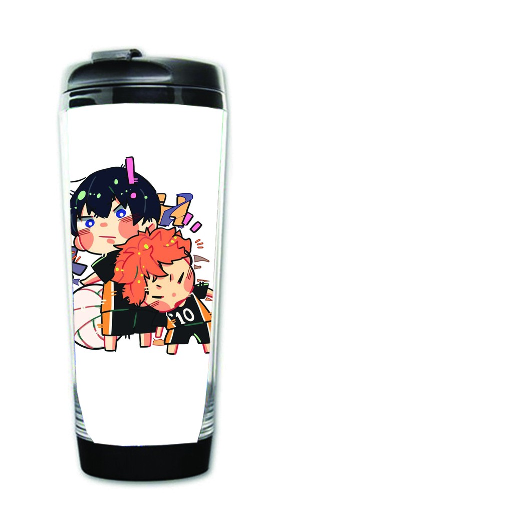 Bình nhựa đựng nước in hình HAIKYUU!! VUA BÓNG CHUYỀN ver COUPLE anime chibi tiện lợi độc đáo