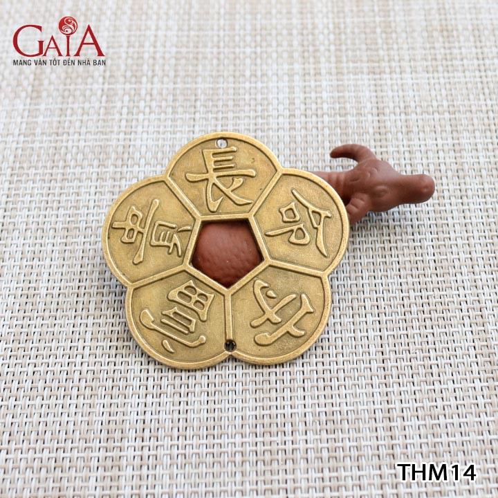 Đồng xu hoa mai 5 cánh liền khắc nổi 2 mặt 55mm THM14 | BigBuy360 - bigbuy360.vn