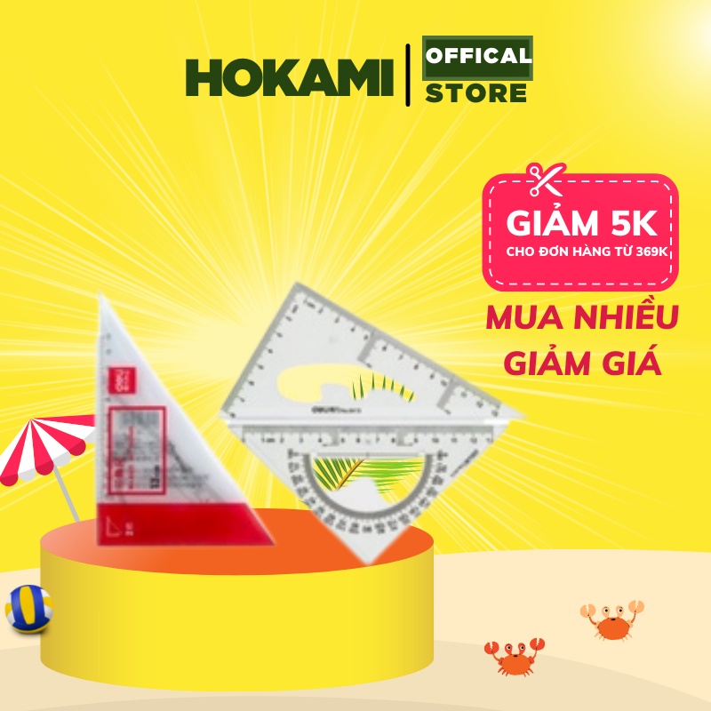 Bộ thước Eke Deli 6415 - văn phòng phẩm - HOKAMI STORE