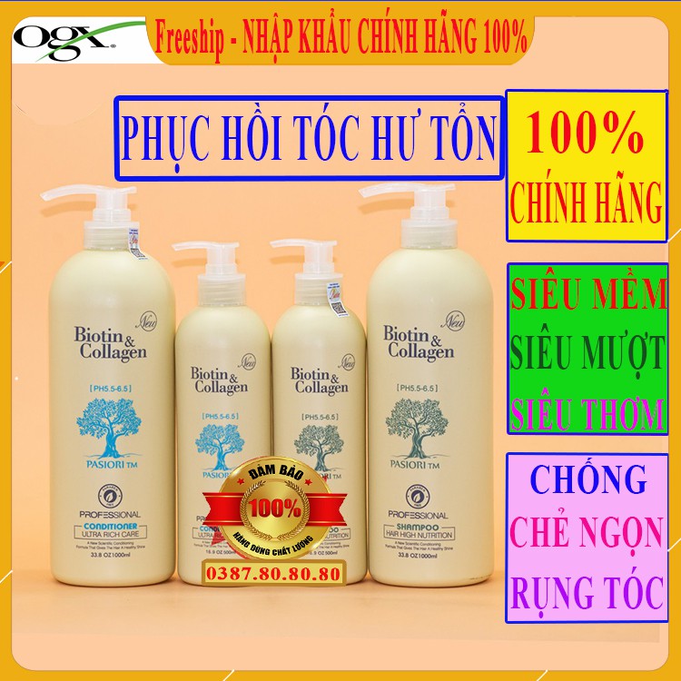 [ Freeship - HÀNG NHẬP KHẨU ] Bộ dầu gội xả Biotin collagen phục hồi tóc hư tổn/ Dầu gội Biotin,Dầu xả Biotin Siêu mượt