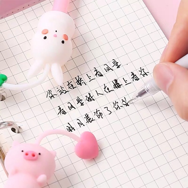 Bút bi nước heo thỏ có ăngten