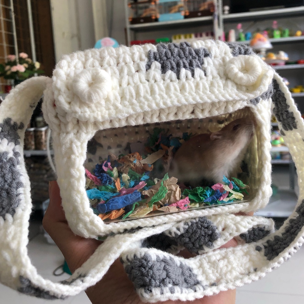 Túi len DÂY MANG du lịch cho hamster, sóc, bọ, nhím, thú nhỏ