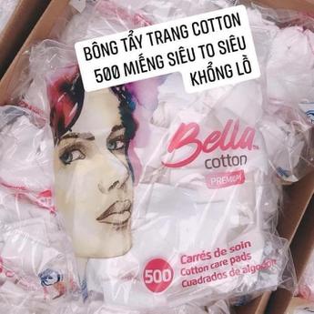 bông tẩy trang Bella 100% cotton 500 miếng