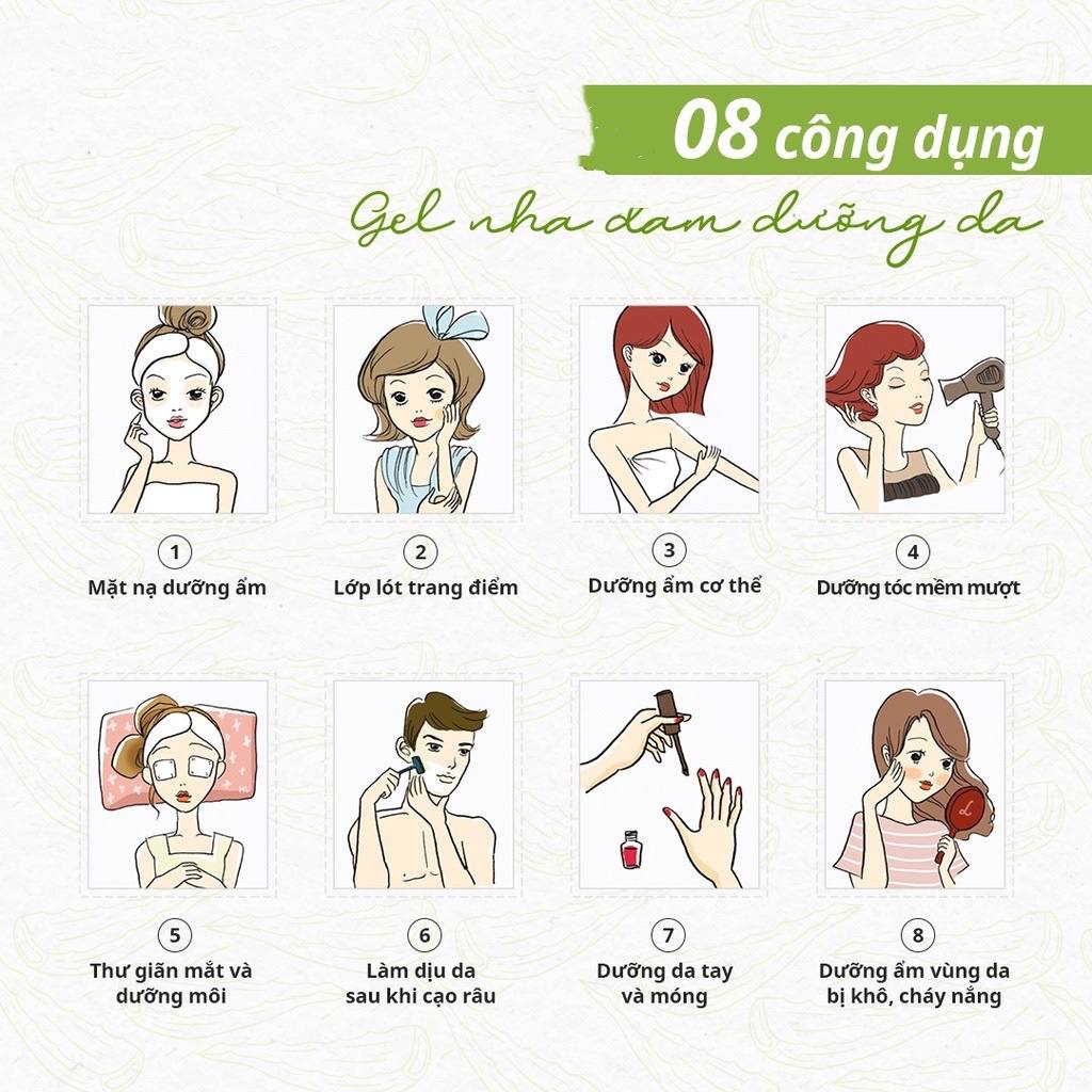 Gel Nha Đam Dưỡng Ẩm và Làm Mềm Da, Gel Lô Hội 98% Aloe Vera Gel ZUZU
