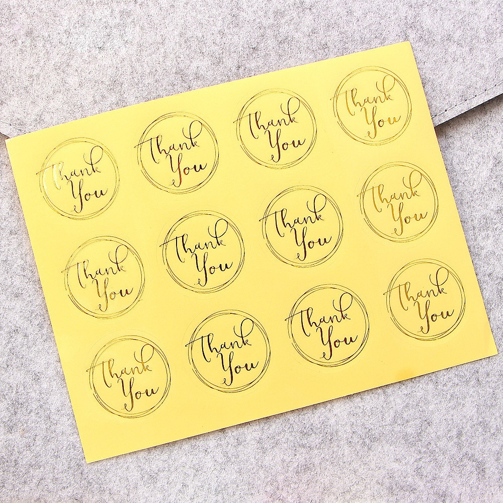 Nhãn Dán Trang Trí In Chữ Thank You Xinh Xắn