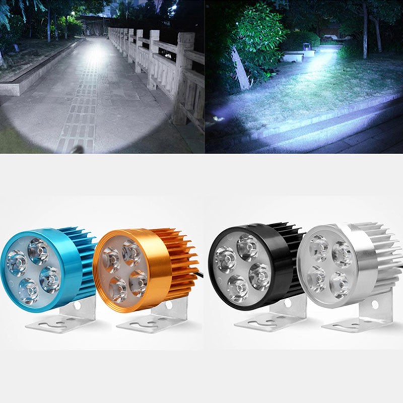 4Led Motorcycle Fog Lights, Waterproof Modified External Car Lights, Bright Spotlight