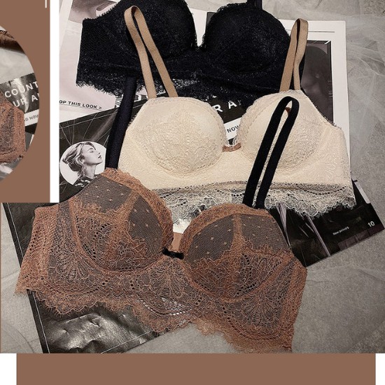 Bộ/Set đồ lót cao cấp cup ngang, phối ren nâng ngực quyến rũ LYEB008 | BigBuy360 - bigbuy360.vn