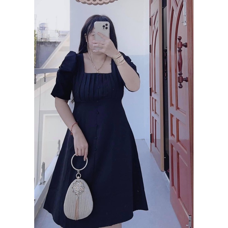 Đầm xếp ngực tay phòng bigsize 60=>90kg | BigBuy360 - bigbuy360.vn