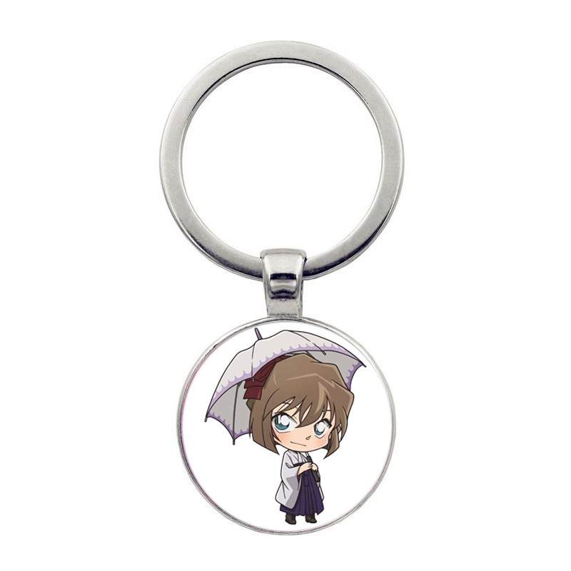 (KL25) Móc khóa tròn kim loại hình DETECTIVE CONAN Thám Tử Lừng Danh 4 mẫu anime chibi xinh xắn độc đáo