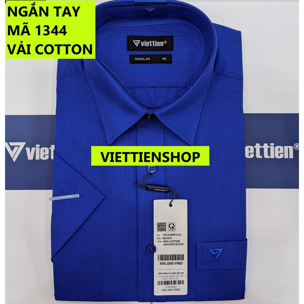 (1344 SS) ÁO SƠ MI VIỆT TIẾN NGẮN TAY KẺ SỌC