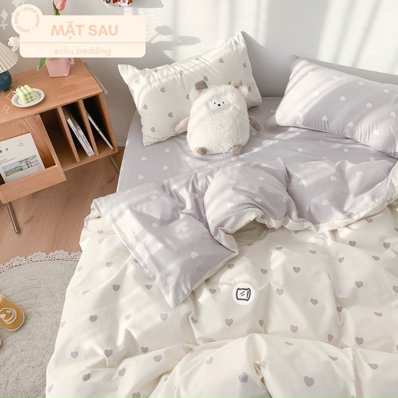 [HÀNG CÓ SĂN]✨ FULL 4 MÀU CHĂN GA GỐI: TIM TIM | BigBuy360 - bigbuy360.vn