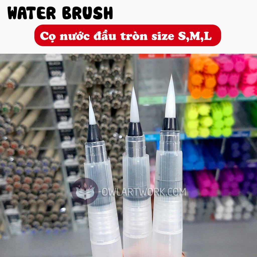 Cọ nước thân ngắn, thân dài Đầu Tròn WaterBrush size S-M-L