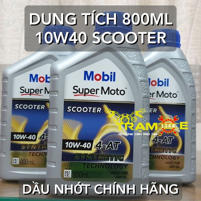 DẦU NHỚT MOBIL CHO XE TAY GA DUNG TÍCH 800ML - NHỚT MOBIL SCOOTER 10W40 NHẬP KHẨU SINGAPORE