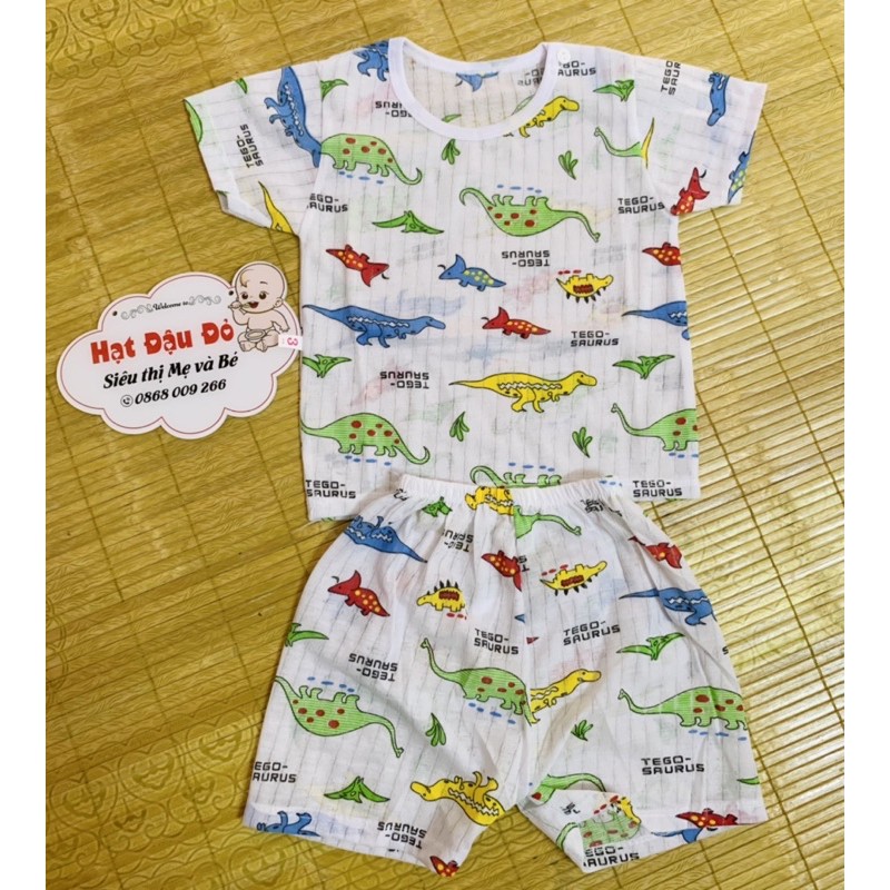 Combo 3-5 Bộ Cotton giấy cộc tay Bé trai Bé gái 5-15kg