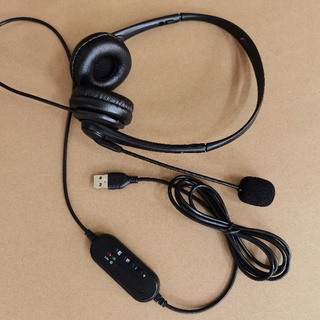 ECVN USB Headset with Microphone MIC Computer Headphones for Call PC Laptop USB2.0