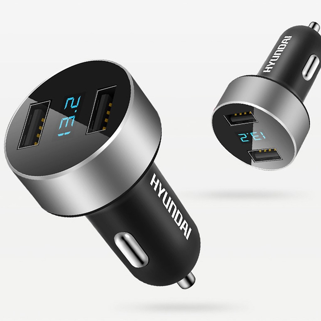 Bộ chia 2 cổng USB cắm trên ô tô xe hơi - màu bạc - HV Store 266