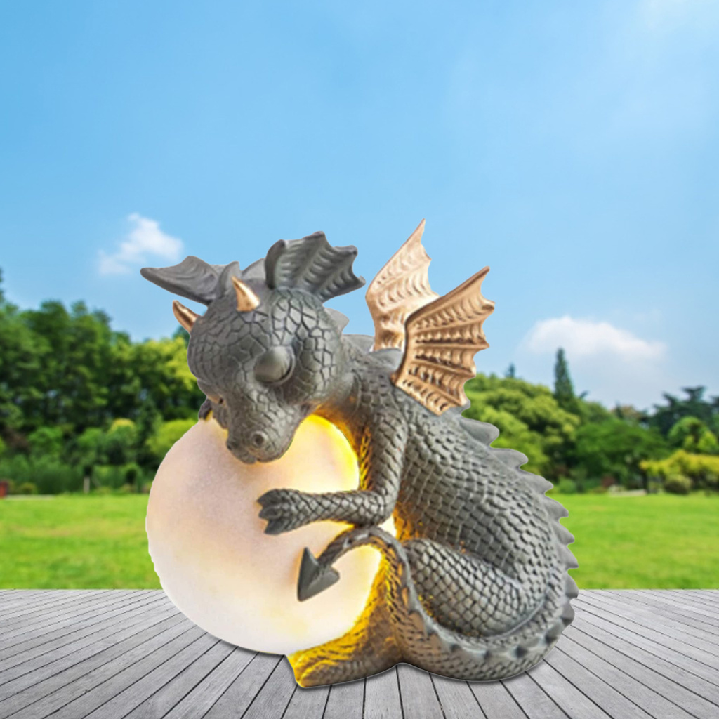 Bergenww_my Statue Model Wide Application Cute Dragon Shape Waterproof Eye-catching Easy to Carry Dragon Statue Display for Yard