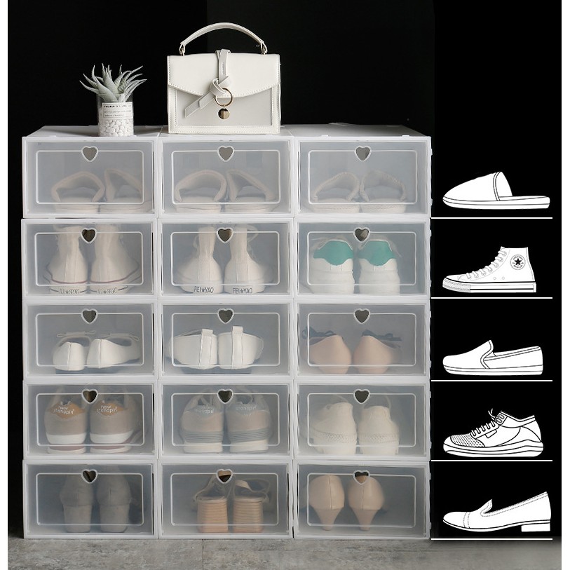 [THANH LÝ] Hộp đựng giày, hộp nhựa đựng giày nắp nhựa cứng siêu chịu lực