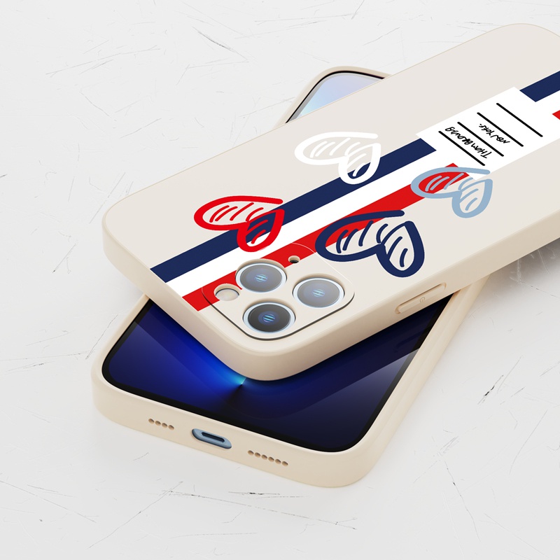 Ốp lưng iphone Suntaiho Ốp lưng iphone Ốp Điện Thoại silicon mềm hình bốn trái tim cho iPhone 13 12 11 Pro Max X XR Xs Max 7 8 Plus 12mini 13mini