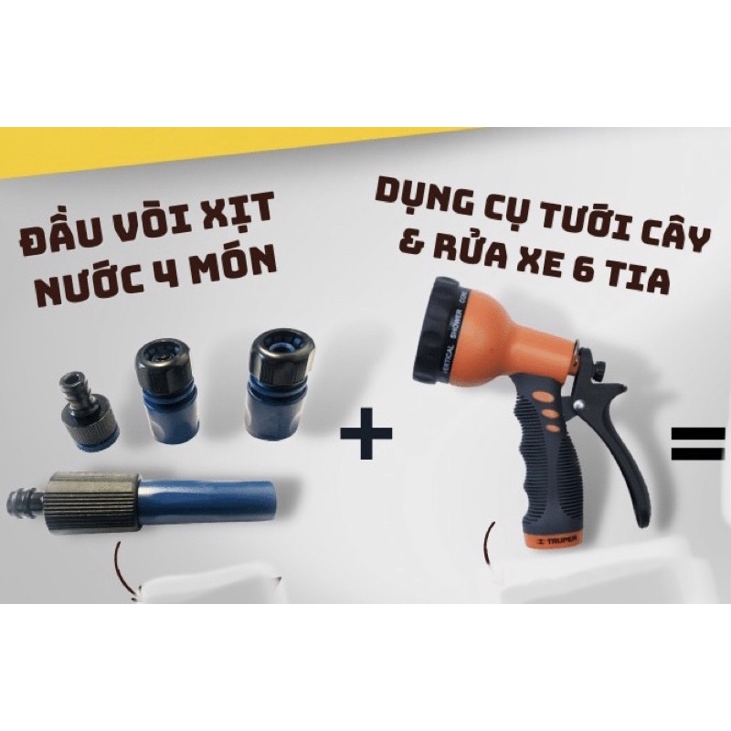 Bộ vòi xịt nước đa năng tưới cây, xịt rửa xe tiện lợi 9 kiểu phun LS+ cao cấp siêu bền