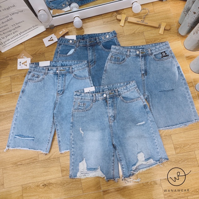 Quần jean ngố đùi rách quần bò nữ lưng cao WANAWEAR chất mềm đẹp siêu trẻ trung new trend