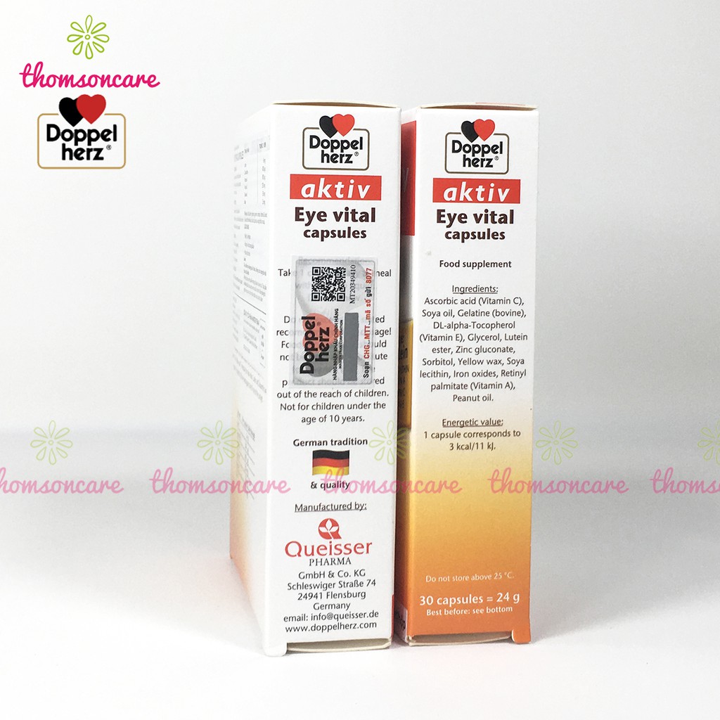 Viên sáng mắt Aktiv Eye Vital của Doppelherz Aktiv từ Đức, giảm mỏi mắt, bổ mắt từ vitamin A, lutein | BigBuy360 - bigbuy360.vn