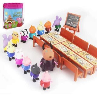 COMBO : 1 BỘ LỚN + 1 BỘ NHỎ (Bộ đồ chơi lớp học Heo PEPPA PIG)