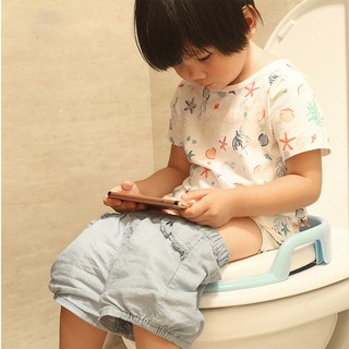 Bệ ngồi toilet, đi vệ sinh, thu nhỏ bồn cầu có tay vịn cho bé