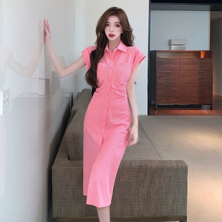 Đầm Sơ Mi Không Tay Xếp Ly Ôm Dáng Mẫu Mới Thời Trang Mùa Hè Đa Năng WW Với Video Chụp Thật