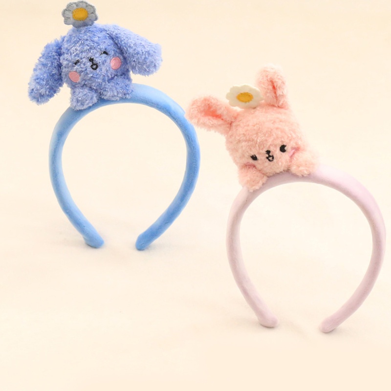 Flgo Băng Đô Cài Tóc Hình Thỏ / Gấu Hoạt Hình Bằng Lông Nhung Dễ Thương Xinh Xắn