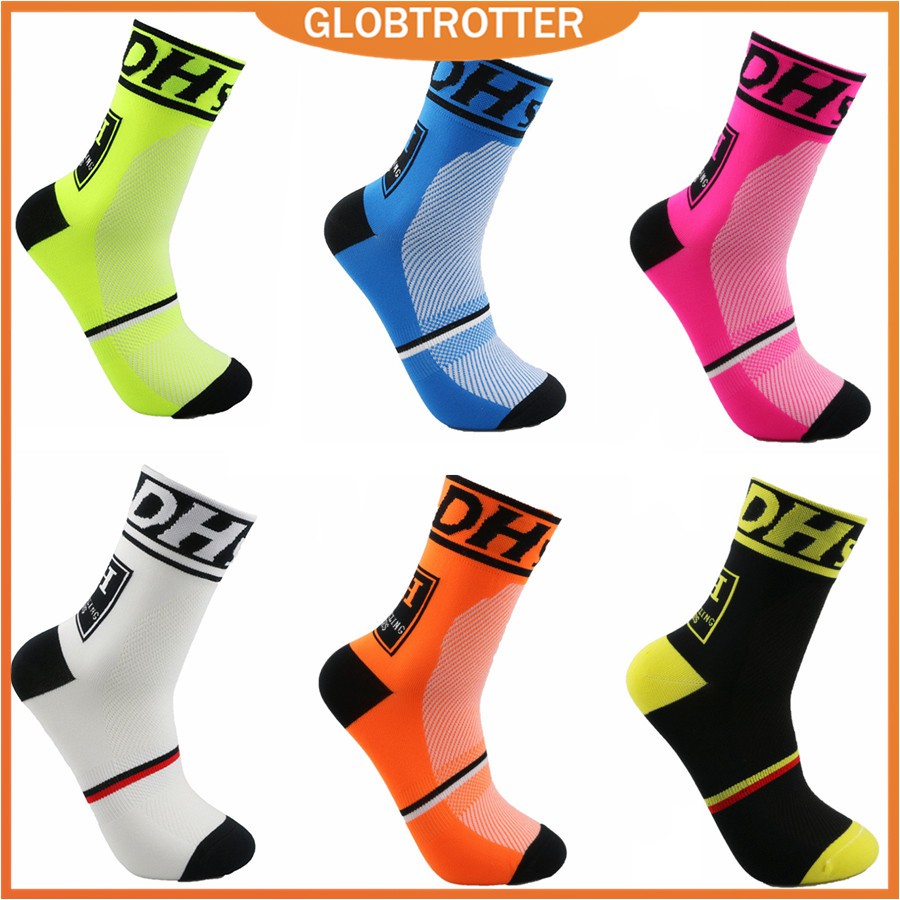 Globetrotter【COD &amp; Hàng sẵn sàng】Vớ đi xe đạp, tất đạp xe, tất thể thao chống ẩm, một đôi vớ unisex chống ẩm cho các cuộc đua xe đạp
