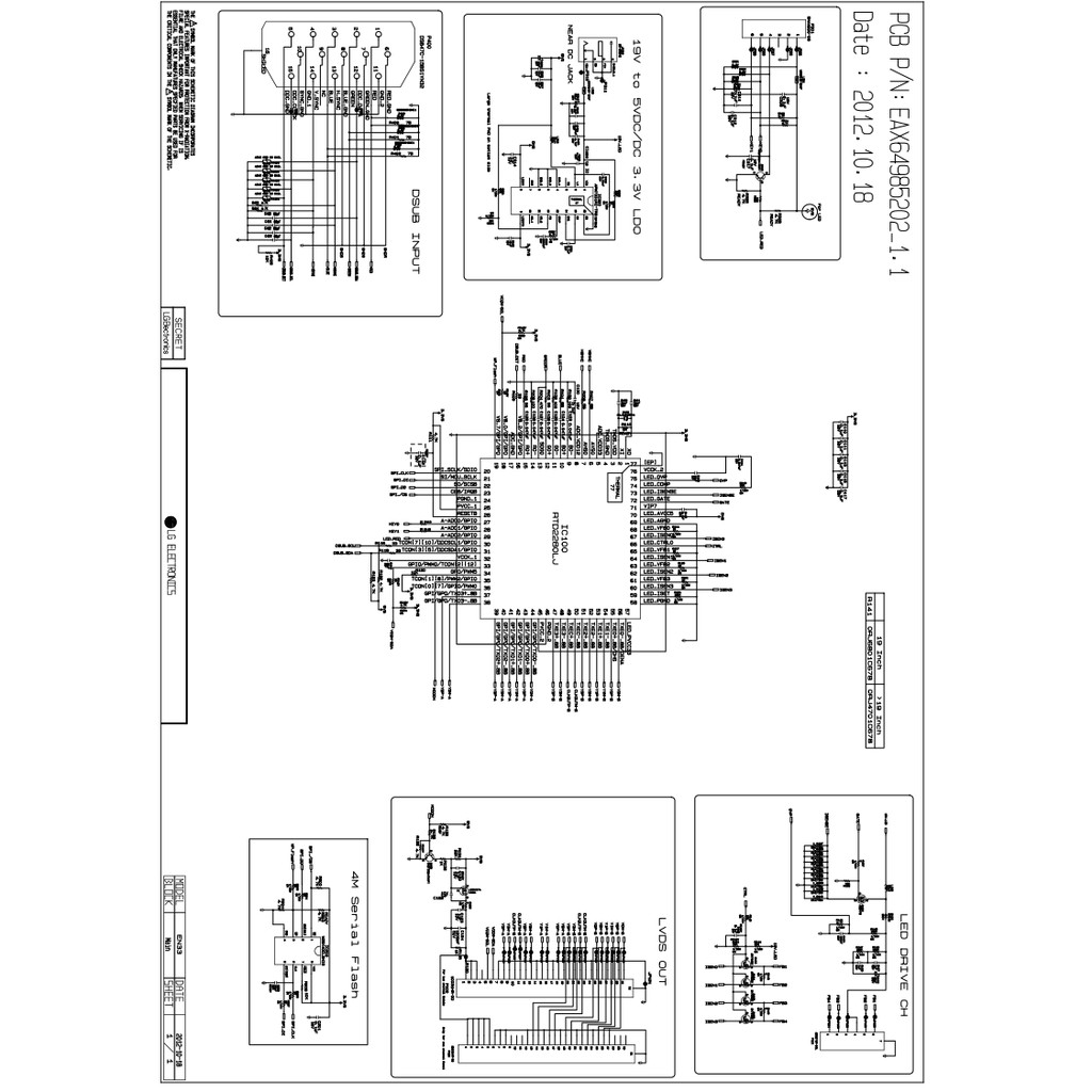 Hướng dẫn sửa chữa và sơ đồ màn LG 20EN33SS