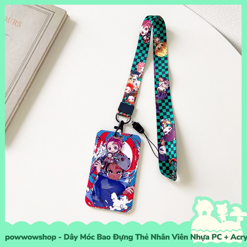 [Sẵn VN - Hỏa Tốc] Dây Móc Bao Đựng Thẻ Nhân Viên Nhựa PC + Acrylic Phong Cách Anime Manga Kimetsu No Yaiba