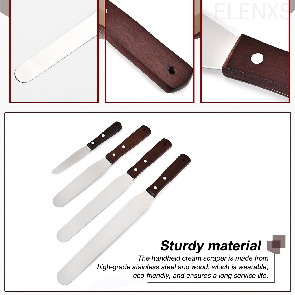 Dụng cụ phết kem bằng gỗ chống trượt dùng trang trí bánh thủ công tiện dụng cho nhà bếp