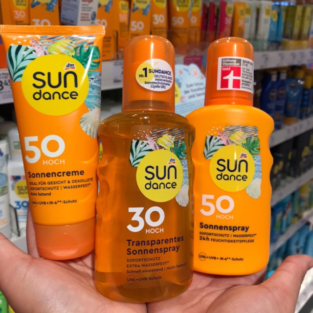 Xịt chống nắng SUNDANCE Sonnenspray transparent,spf 50 200 ml"