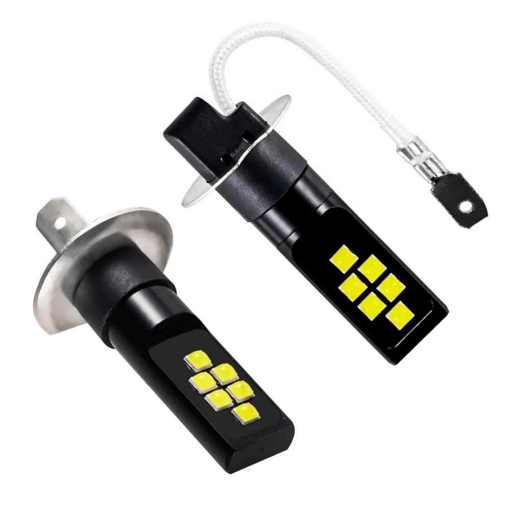 Bóng ĐèN Led ChốNg Sương Mù H3 H1 3030 12SMD 12V 6000K - MàU TrắNg Bộ 2 CáI