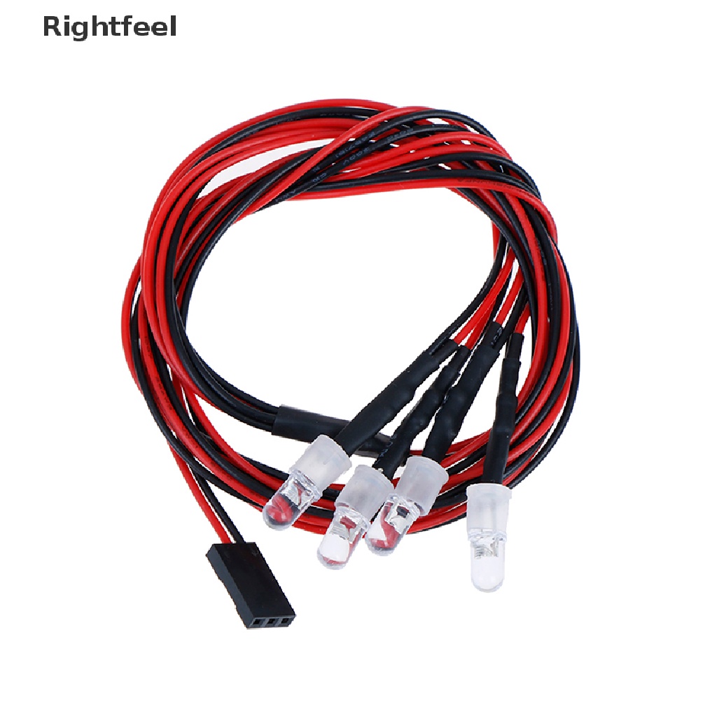 Set 4 Đèn LED 5mm Ánh Sáng Trắng / Đỏ Chuyên Dụng Cho Xe Hơi Điều Khiển Từ Xa