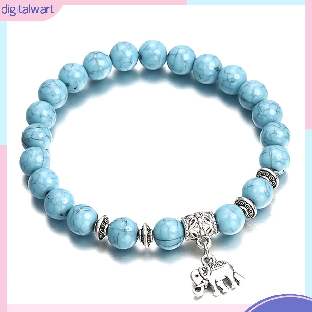 Vòng tay chuỗi hạt họa tiết chú voi may mắn co giãn vừa tay