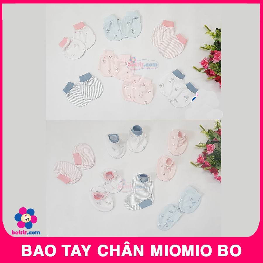 (COMBO) 1 Set Bao Tay (2 đôi/túi)  + 2 Đôi Bao Chân Miomio Cotton Bo Chun Mềm Mại Cho Bé - Mio Việt Nam