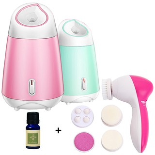 Combo máy xông hơi hoa quả thảo dược ssk+ máy rửa mặt 5 in1 skin xoay+ tinh dầu 10ml