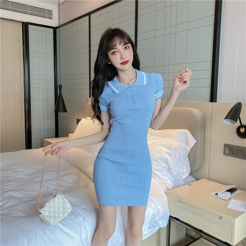 váy len dệt kim polo hottrend 2021 | BigBuy360 - bigbuy360.vn