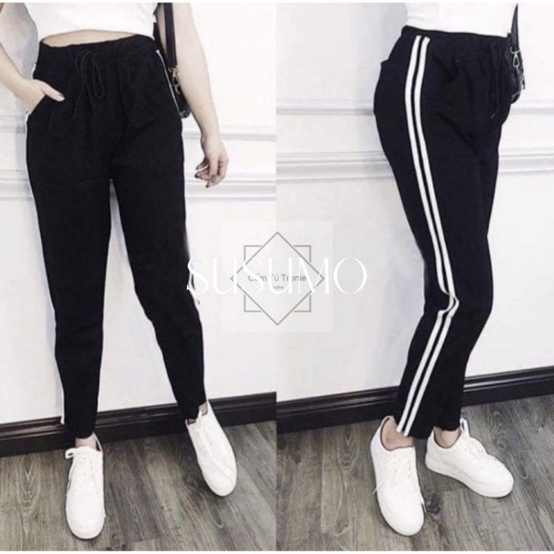 Quần thể thao nam nữ unisex 2 Sọc thu đông - quần jogger học sinh mặc nhà mặc thể dục - Q446