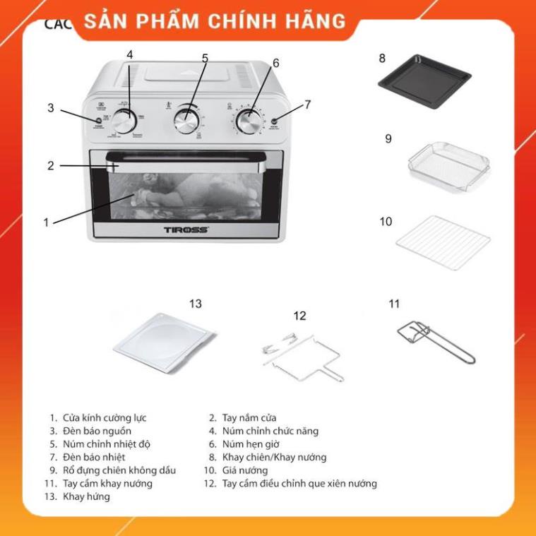 [Chính hãng - Lỗi 1 đổi 1] Lò chiên nướng không dầu Tiross TS-9605 | TS9601 | TS9603 | TS964