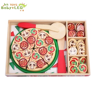 Wooden Pizza Toy Pizza Play Food Set Kids Pizza Set