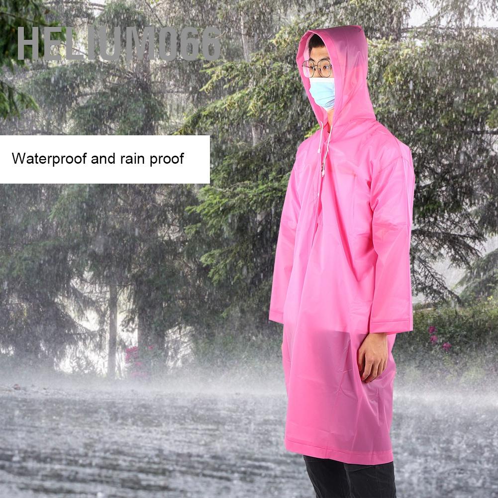 Áo mưa chống thấm nước di động có mũ trùm đầu với tay áo ngoài trời dành cho người lớn Màu đỏ hồng Helium066