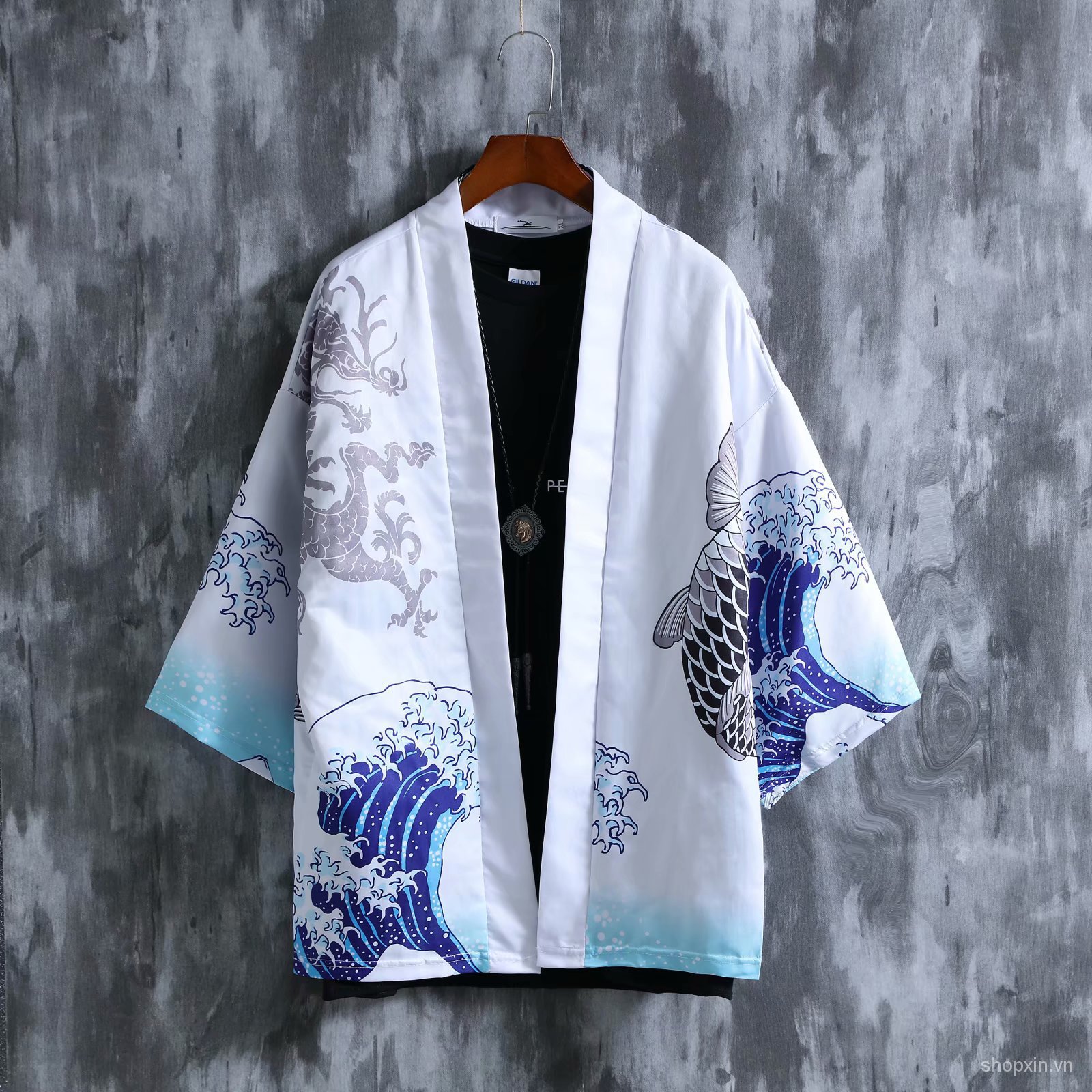 Áo Khoác Kimono Họa Tiết Graffiti Thời Trang Cho Nam