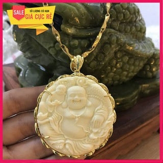 Mặt đá phong thủy bọc bạc Thái mạ vàng cao cấp