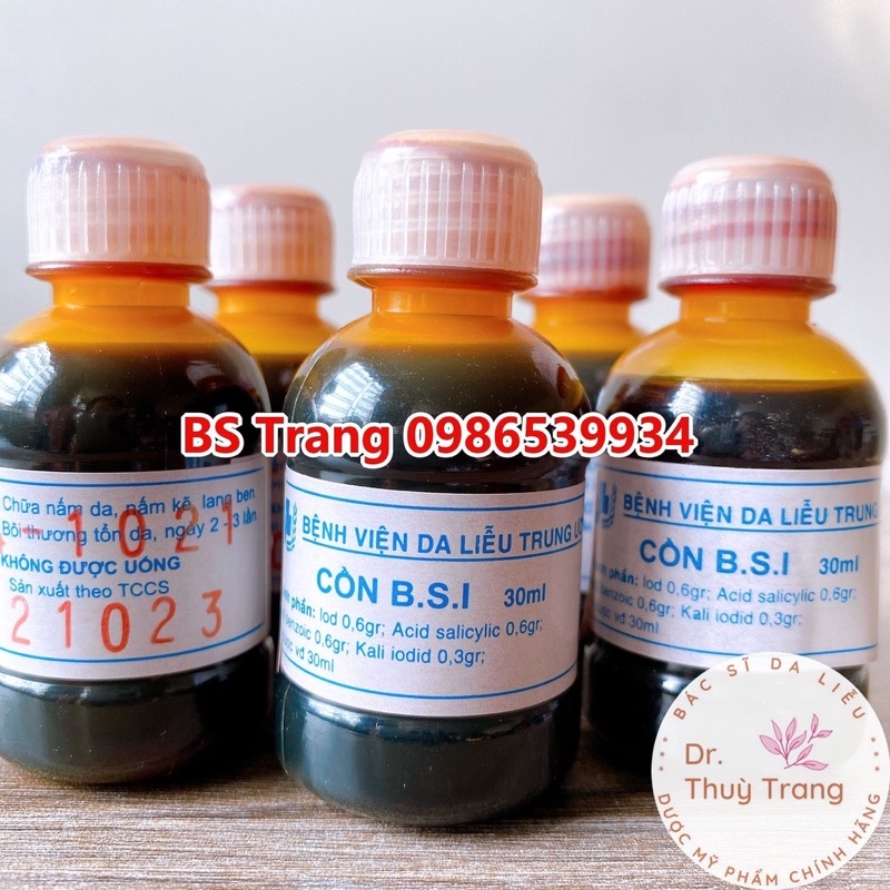 Cồn B.S.I 30ml - viện Da liễu Trung ương - Cồn BSI bôi ngoài da