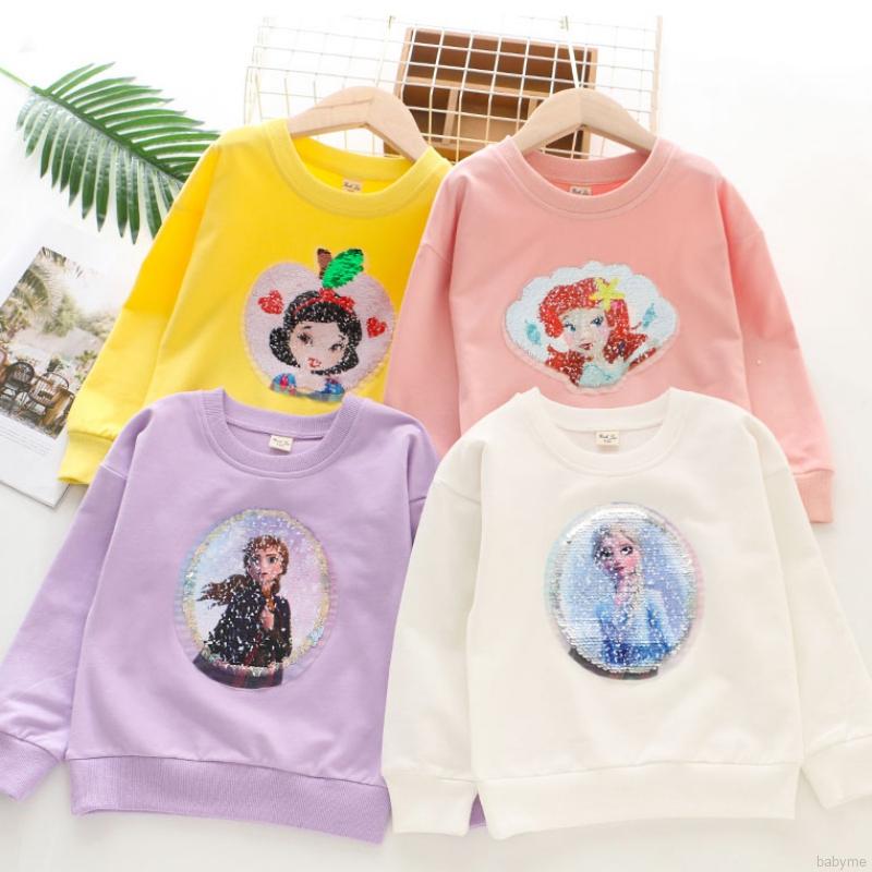 Áo Sweater Tay Dài Chất Cotton Phong Cách Công Chúa Cho Bé Gái