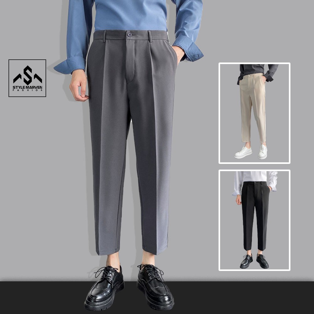 Quần tây baggy nam Hàn Quốc STYLE MARVEN ống suông thanh lịch - QUAN SM066C4